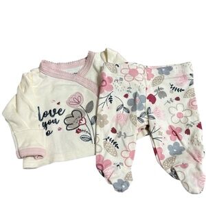 Gerber Floral Love Preemie Pajamas Set